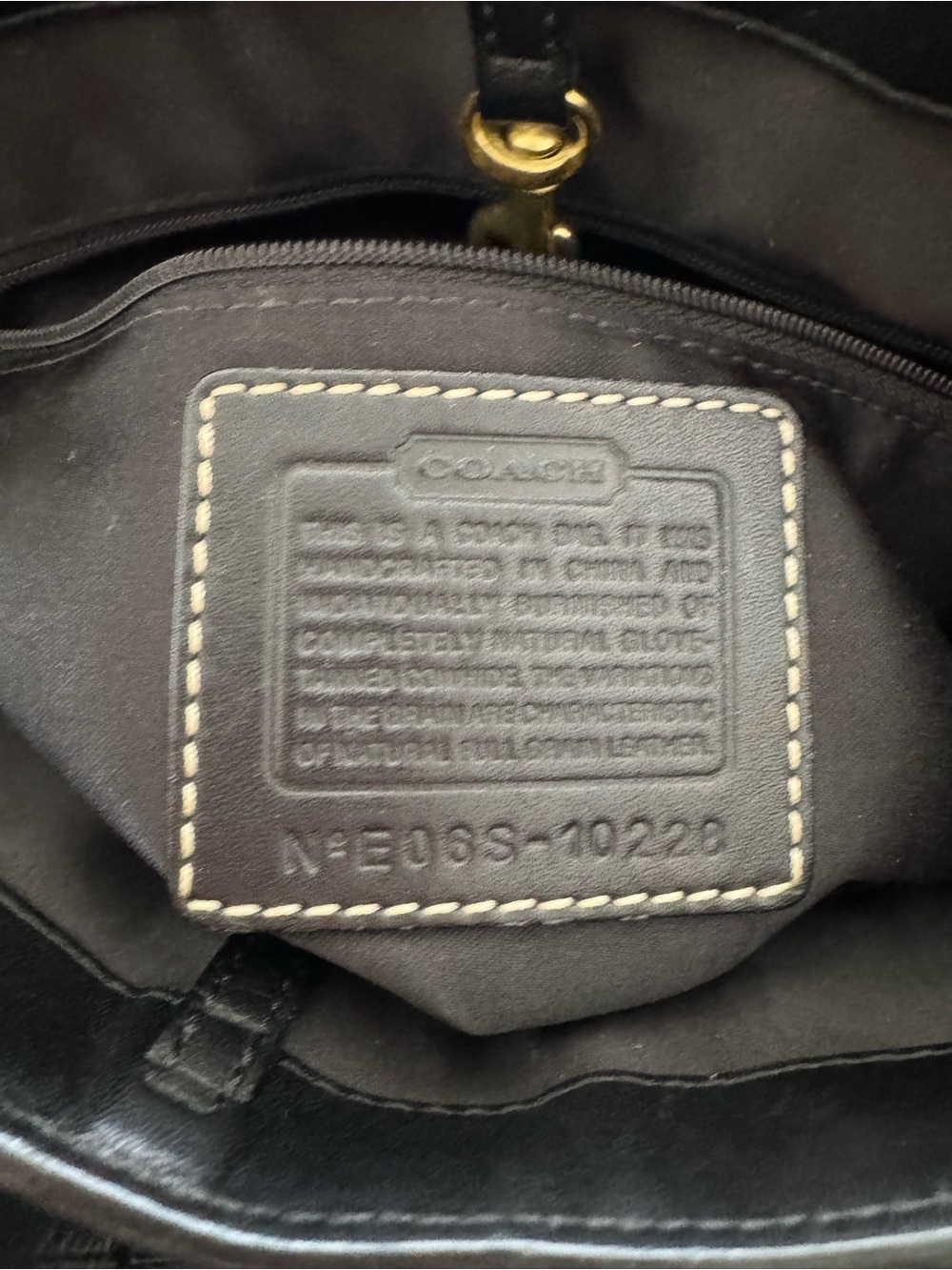 COACH Leather Hampton Embossed Black Shoulder Bag - Picture 9 of 9